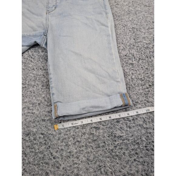 Chicos Shorts Women 30 Blue Cuff Normcore Preppy Denim Stretch Girlfriend Short - Picture 7 of 8